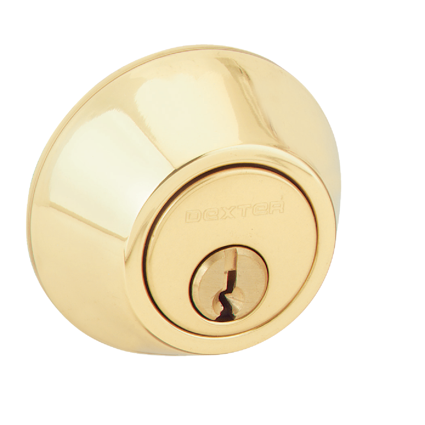 Dexter Bright Brass Single Cylinder Deadbolt Image 1