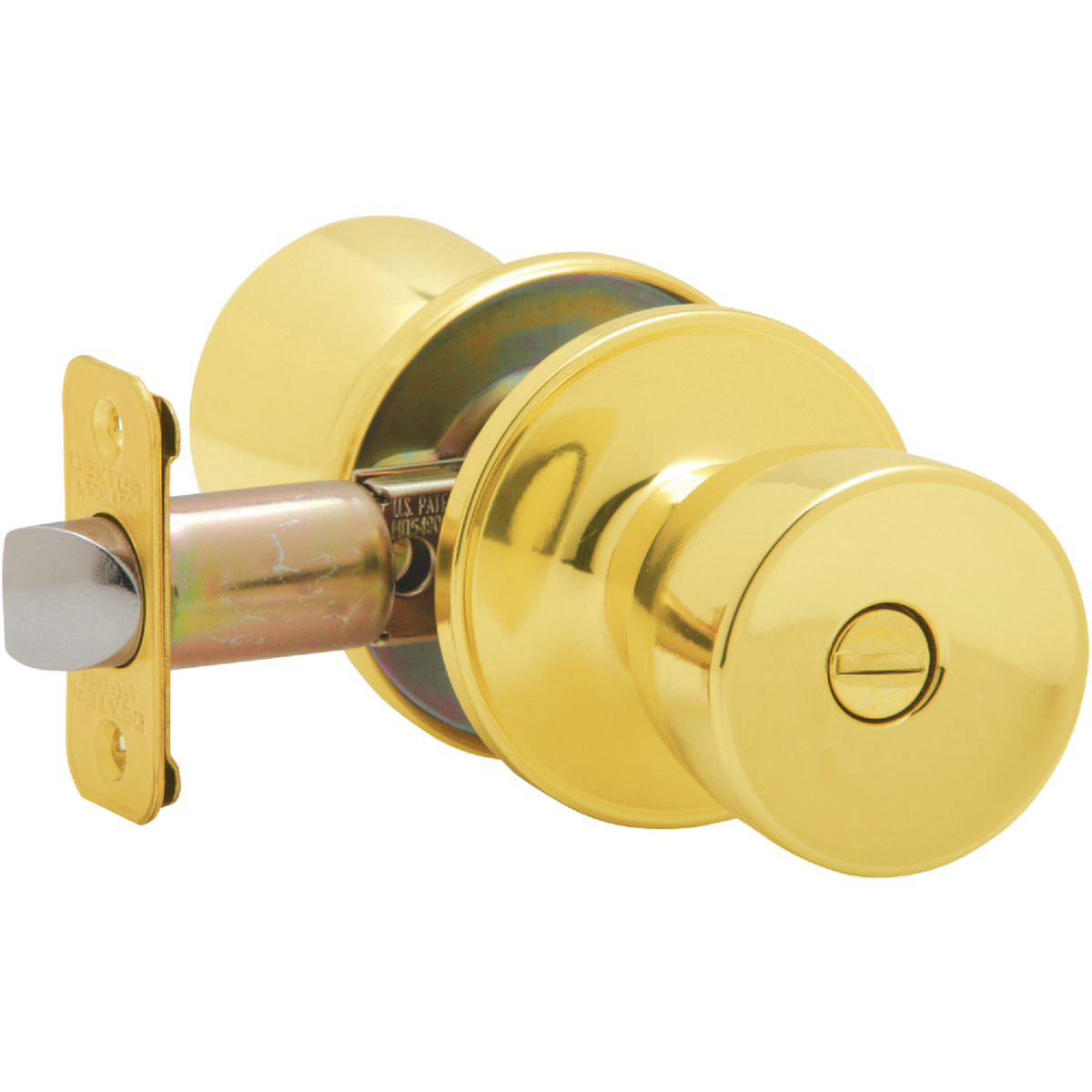Dexter Bright Brass Bed & Bath Door Knob