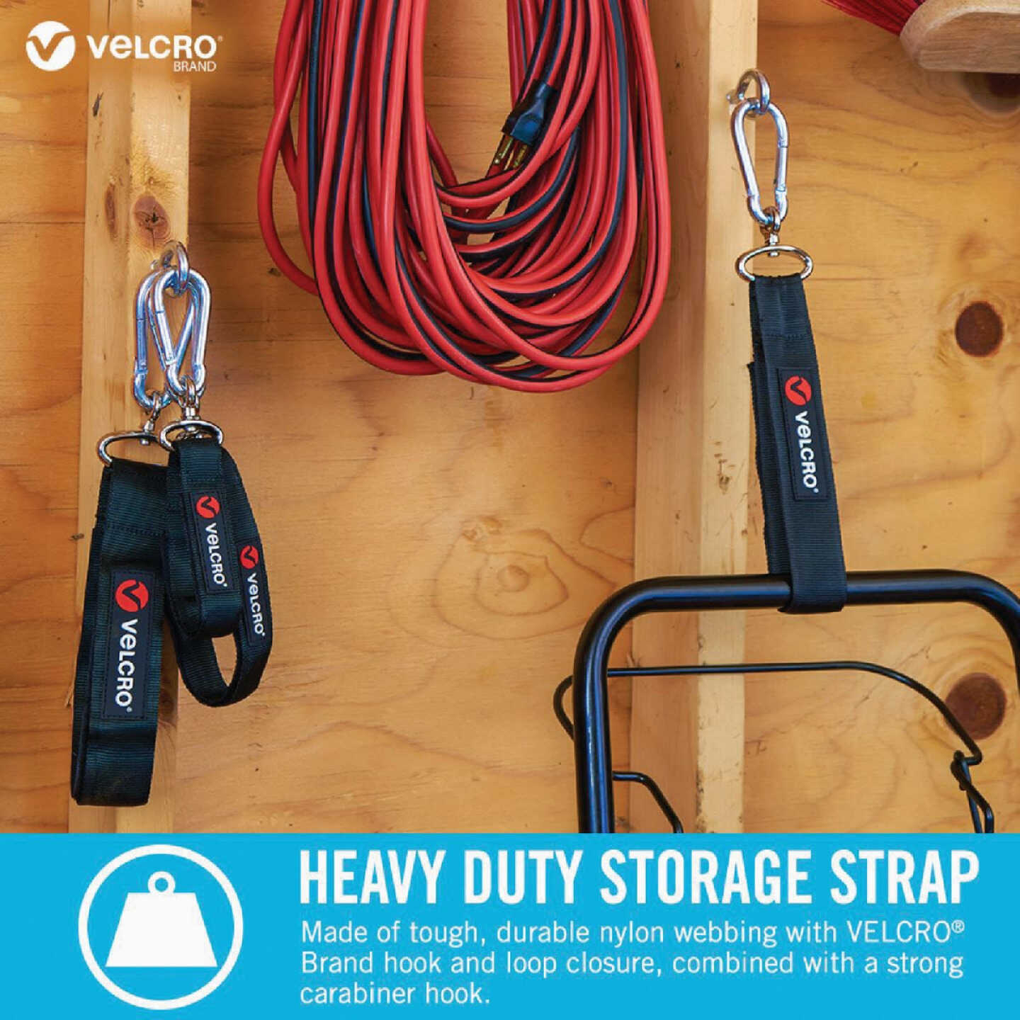 Velcro Brand Easy Hang 32 In. x 1-1/2 In. Black 300 Lb. Capacity Strap with Carabiner Image 2
