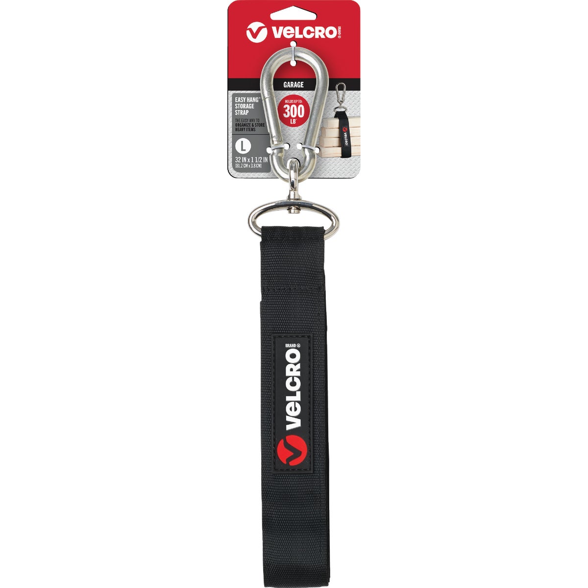 Velcro Brand Easy Hang 32 In. x 1-1/2 In. Black 300 Lb. Capacity Strap with Carabiner
