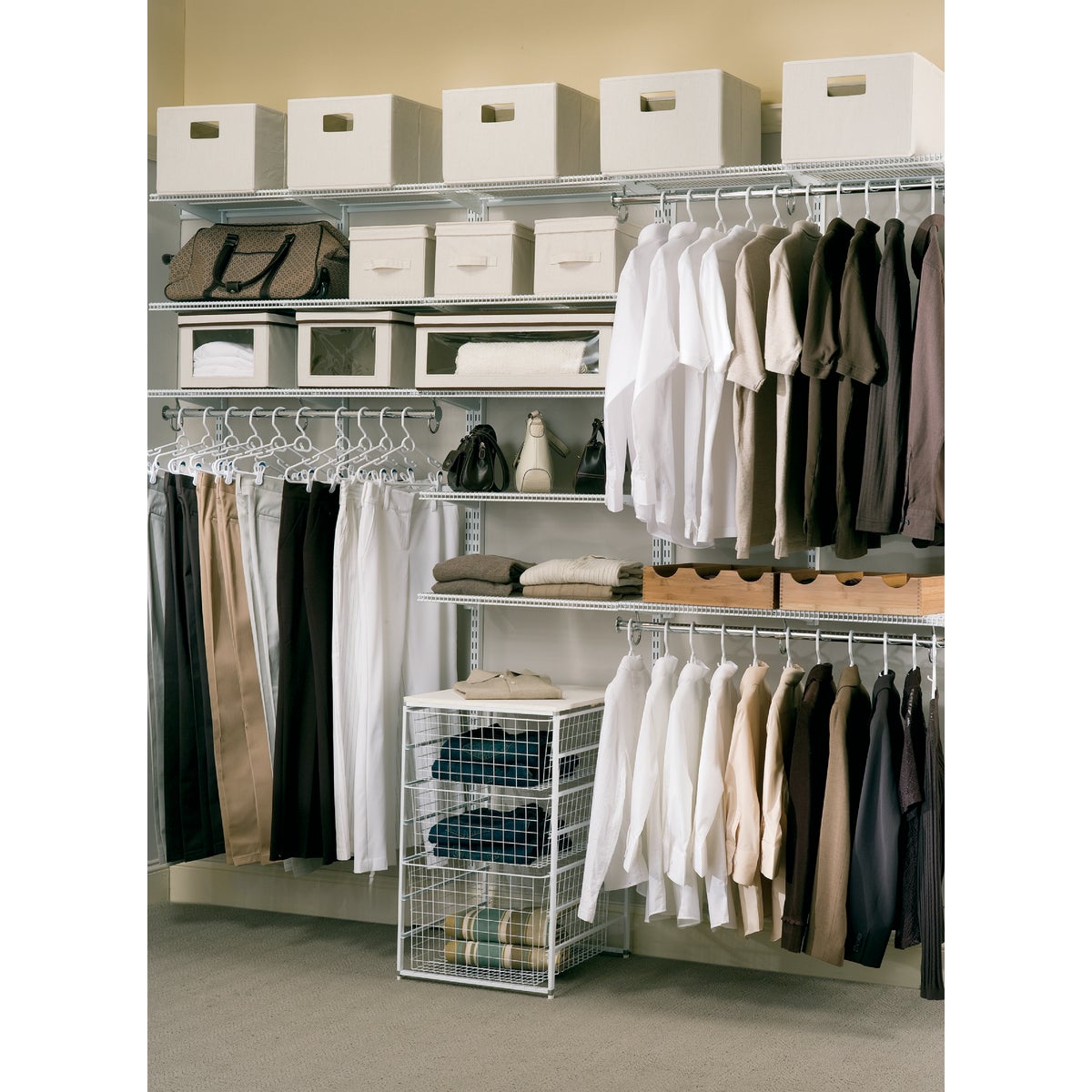 Organized Living FreedomRail 2 Ft. W. x 12 in. D Profile Ventilated Closet Shelf, White Image 2