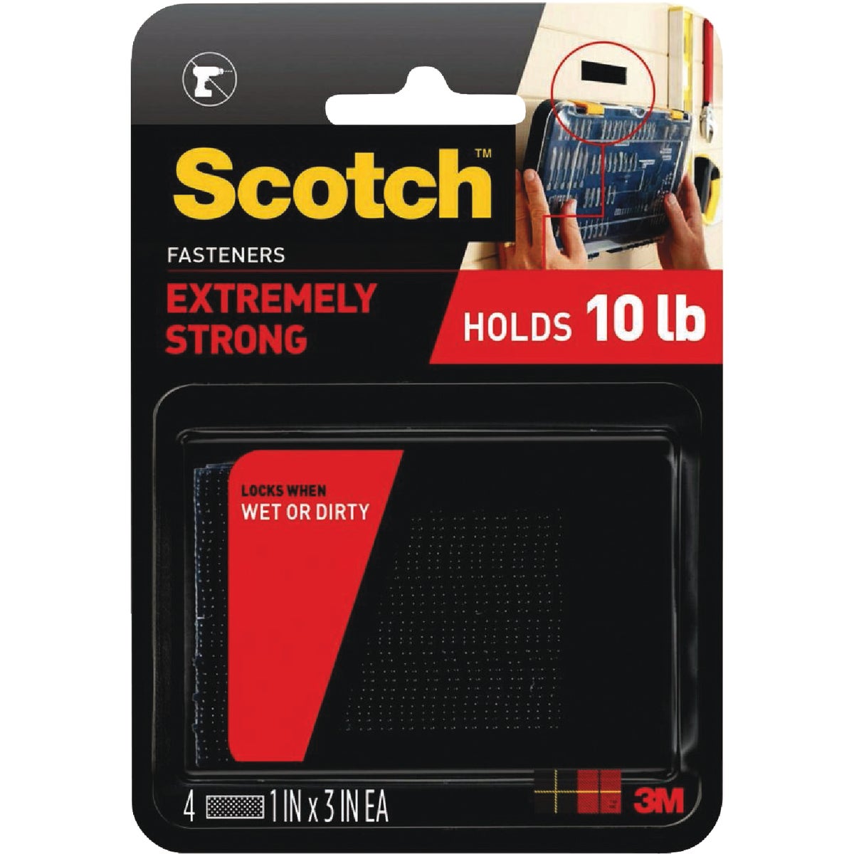 Scotch 1 In. x 3 In. Extreme Fasteners (2 Sets of Strips) Image 7