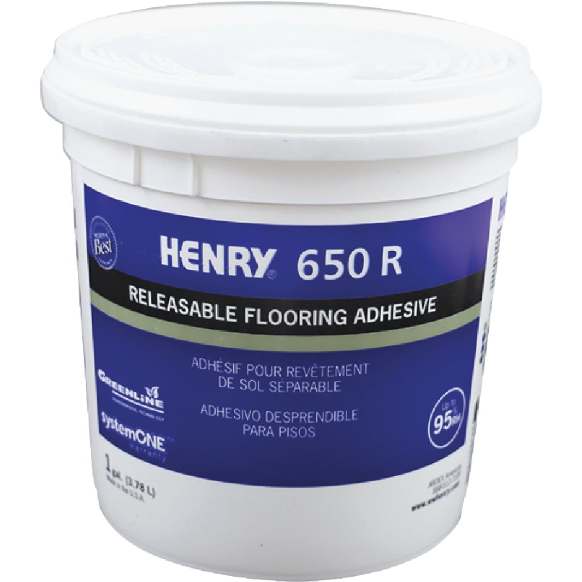 Henry Releasable Bond Pressure Sensitive Fiberglass Sheet Vinyl Floor Adhesive, 1 Gal.