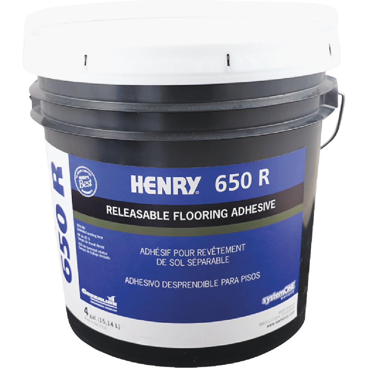 Henry Releasable Bond Pressure Sensitive Fiberglass Sheet Vinyl Floor Adhesive, 4 Gal. 