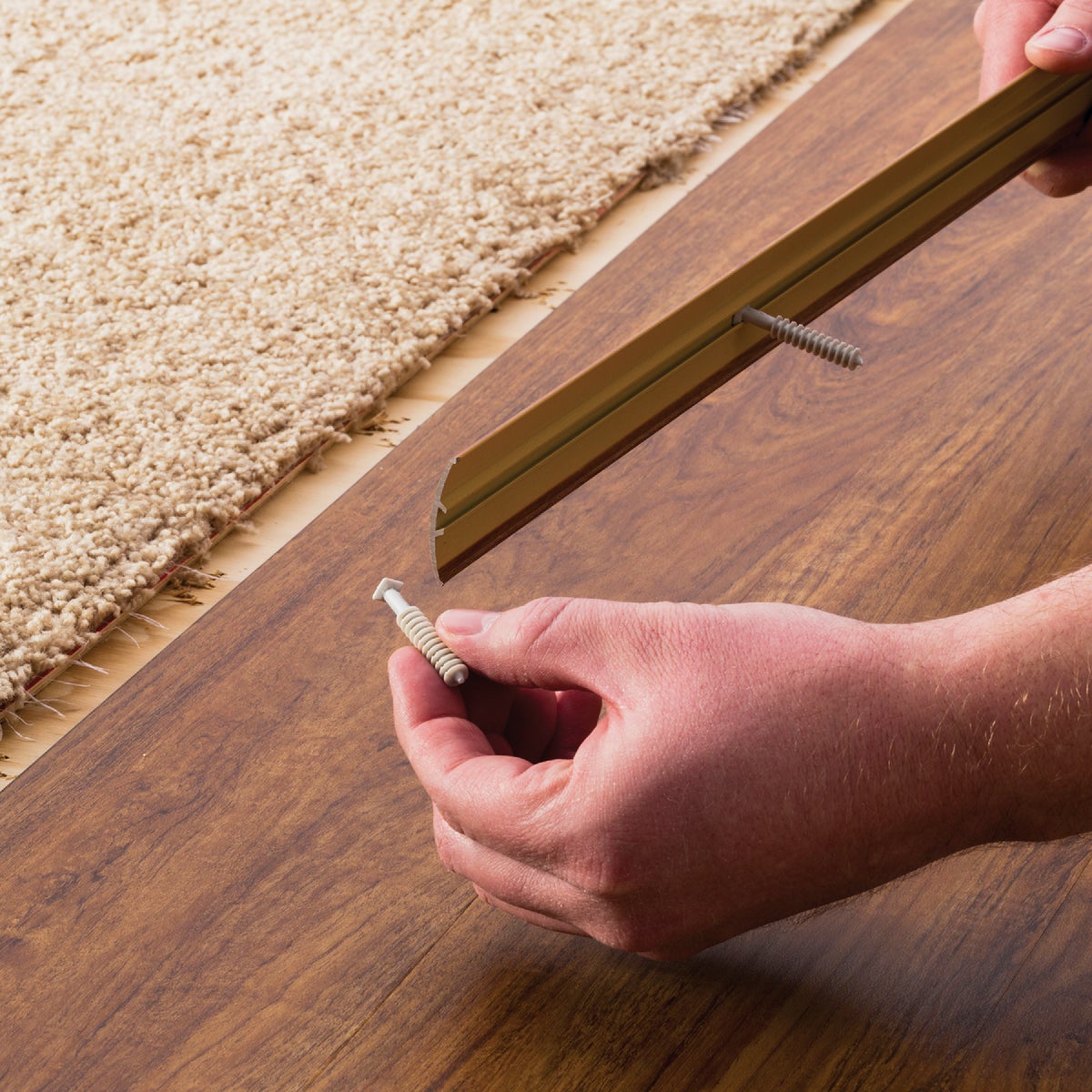 M-D Building Products Metal Decor 1-1/2 In. x 72 In. Oak Aluminum Multi Floor Transition Image 4