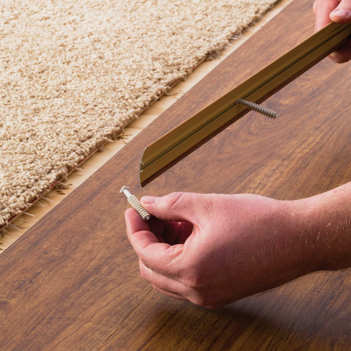 M-D Building Products Metal Decor 1-1/2 In. x 72 In. Oak Aluminum Multi Floor Transition Image 4