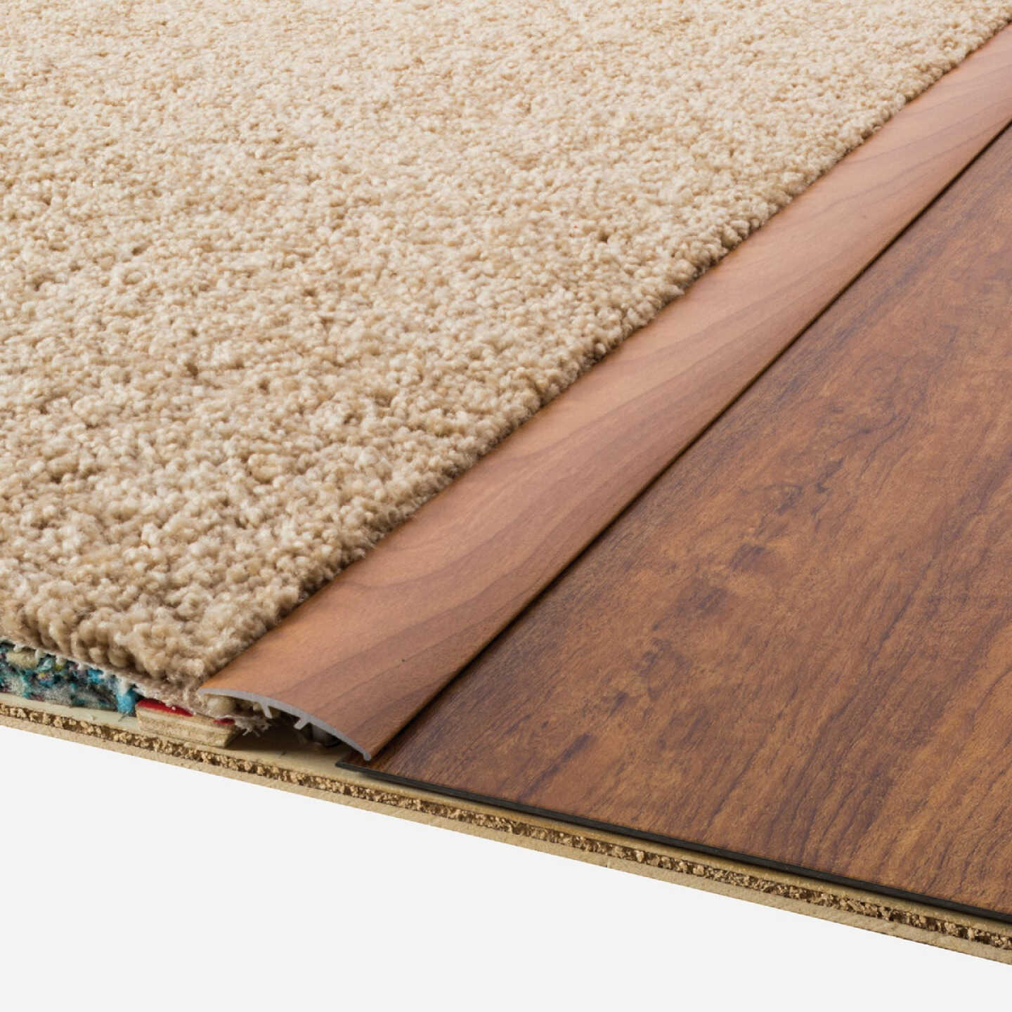 M-D Building Products Metal Decor 1-1/2 In. W. x 72 In. L. Cherry Aluminum Multi Floor Transition Image 3