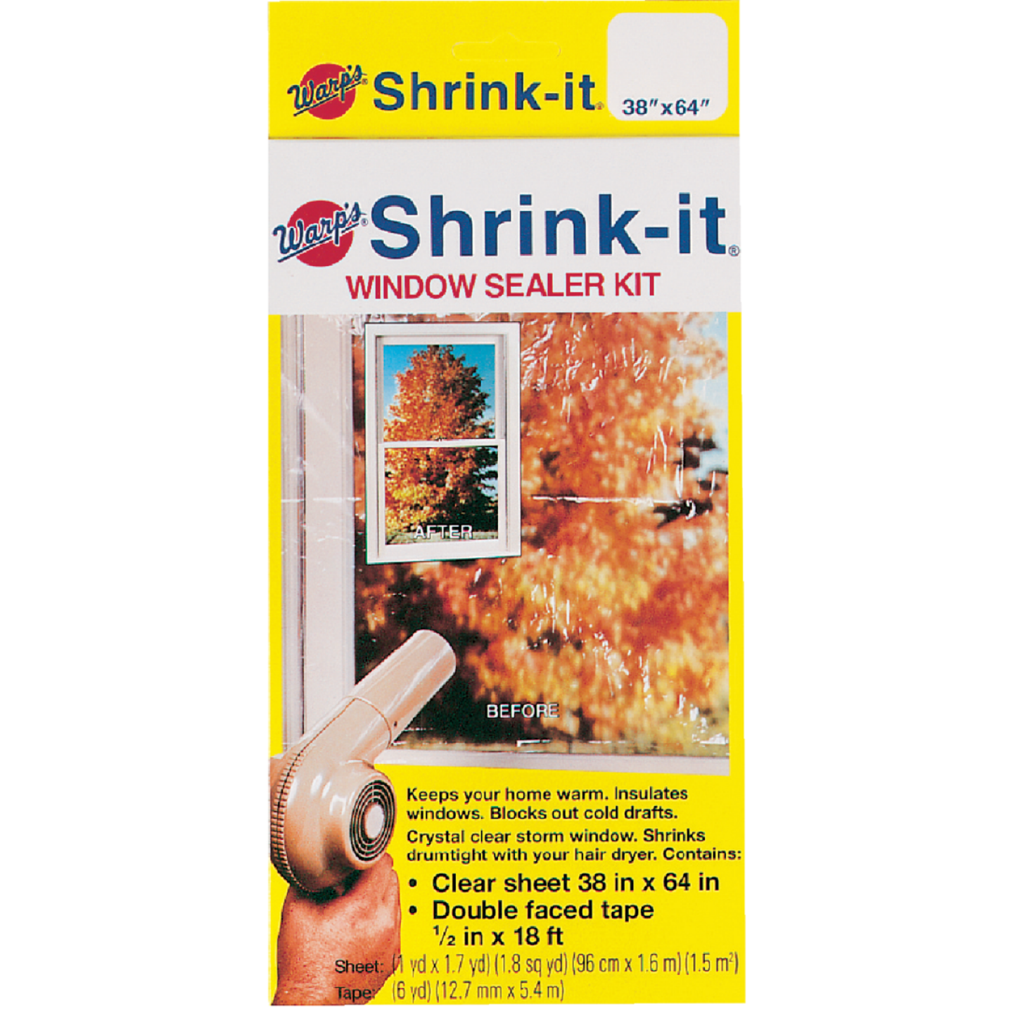 Warp's Shrink-it 38 In. x 64 In. Indoor Shrink Film Window Kit Image 1