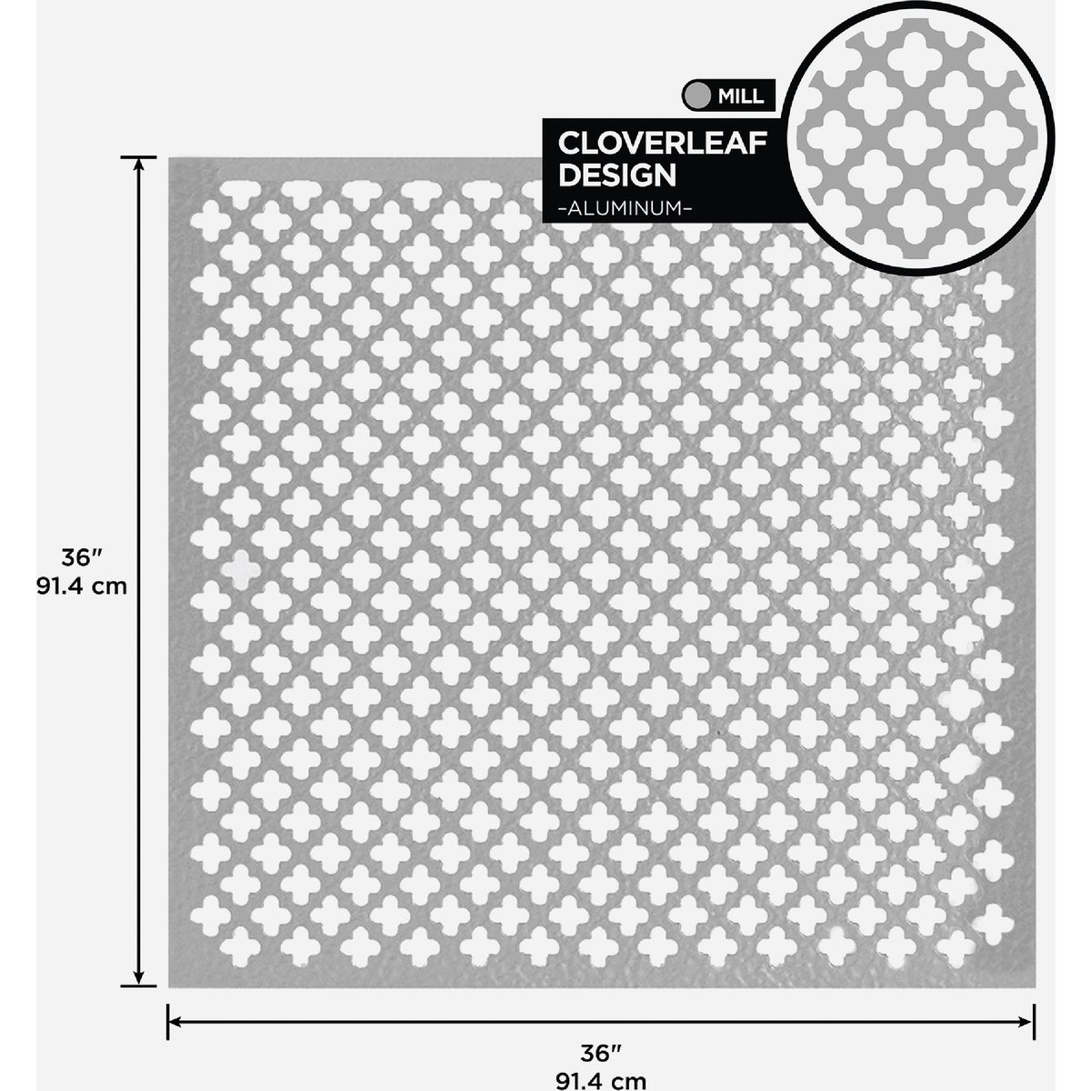 M-D Building Products 36 In. x 36 In. x .020 In. Mill Aluminum Sheet Cloverleaf Image 2