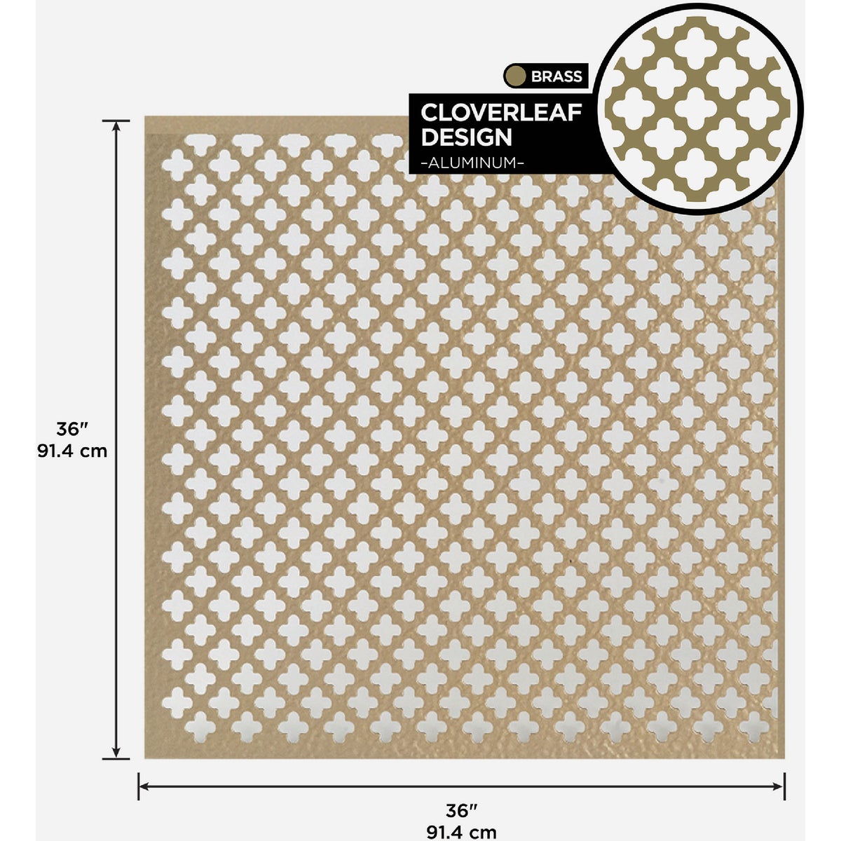 M-D Building Products 36 In. x 36 In. x .020 In. Brass Aluminum Sheet Cloverleaf Image 2