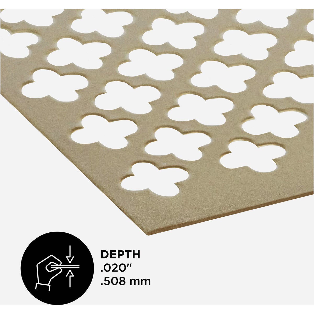 M-D Building Products 36 In. x 36 In. x .020 In. Brass Aluminum Sheet Cloverleaf Image 3