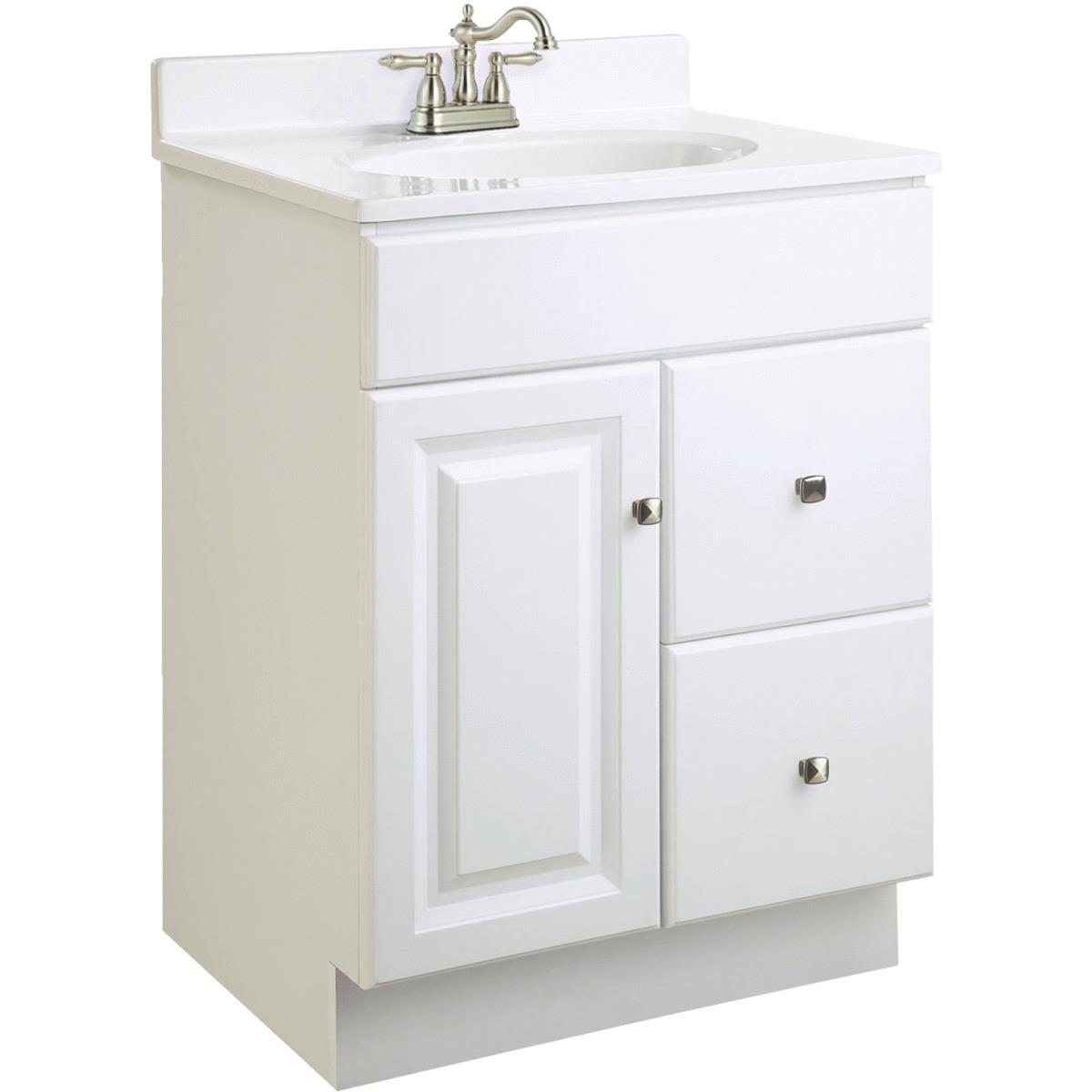 Design House Shorewood White 24 In. W x 33 In. H x 18 In. D Vanity Base, 1 Door/2 Drawer