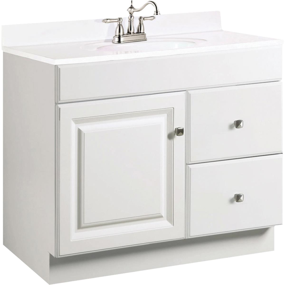 Design House Shorewood White 30 In. W x 33 In. H x 18 In. D Vanity Base, 1 Door/2 Drawer