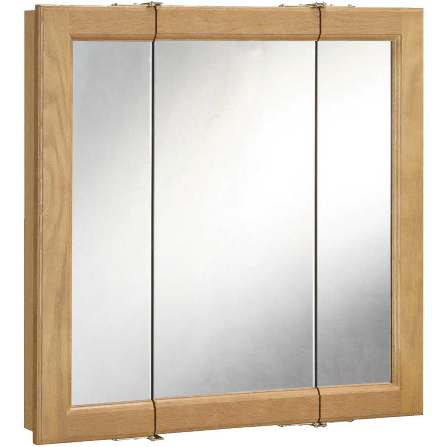 Design House Claremont Honey Oak 30 In. W x 30 In. H x 4-3/4 In. D Tri-View Surface Mount Medicine C Image 1