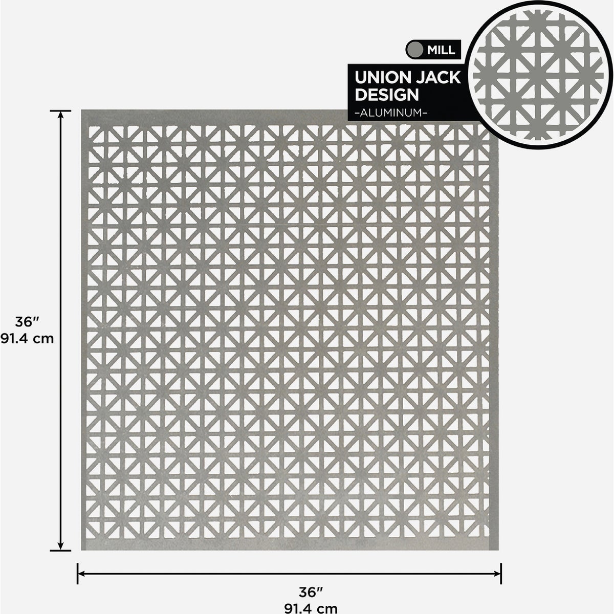 M-D Building Products 36 In. x 36 In. x .020 In. Mill Aluminum Sheet Union Jack Image 2