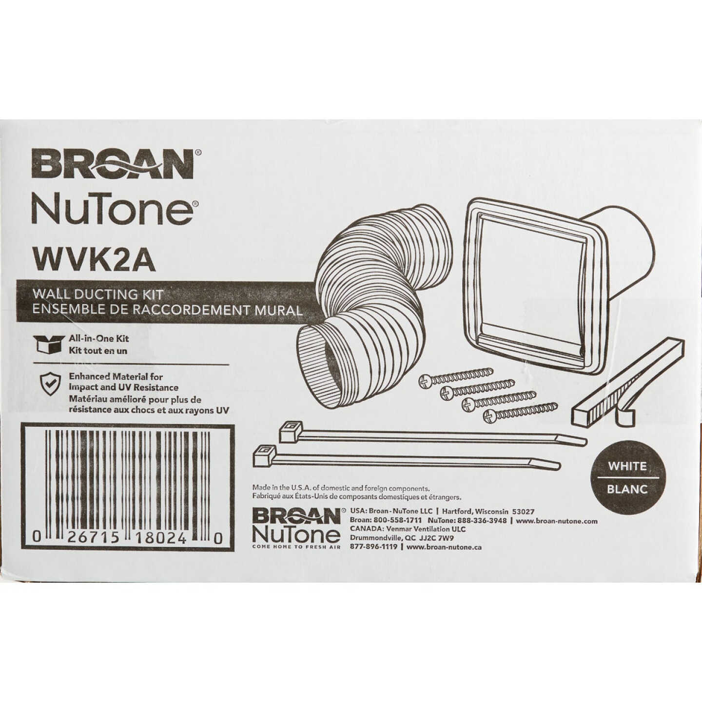 Broan-Nutone 3 In./4 In. Exhaust Fan Wall Vent Kit (8-Piece) Image 3