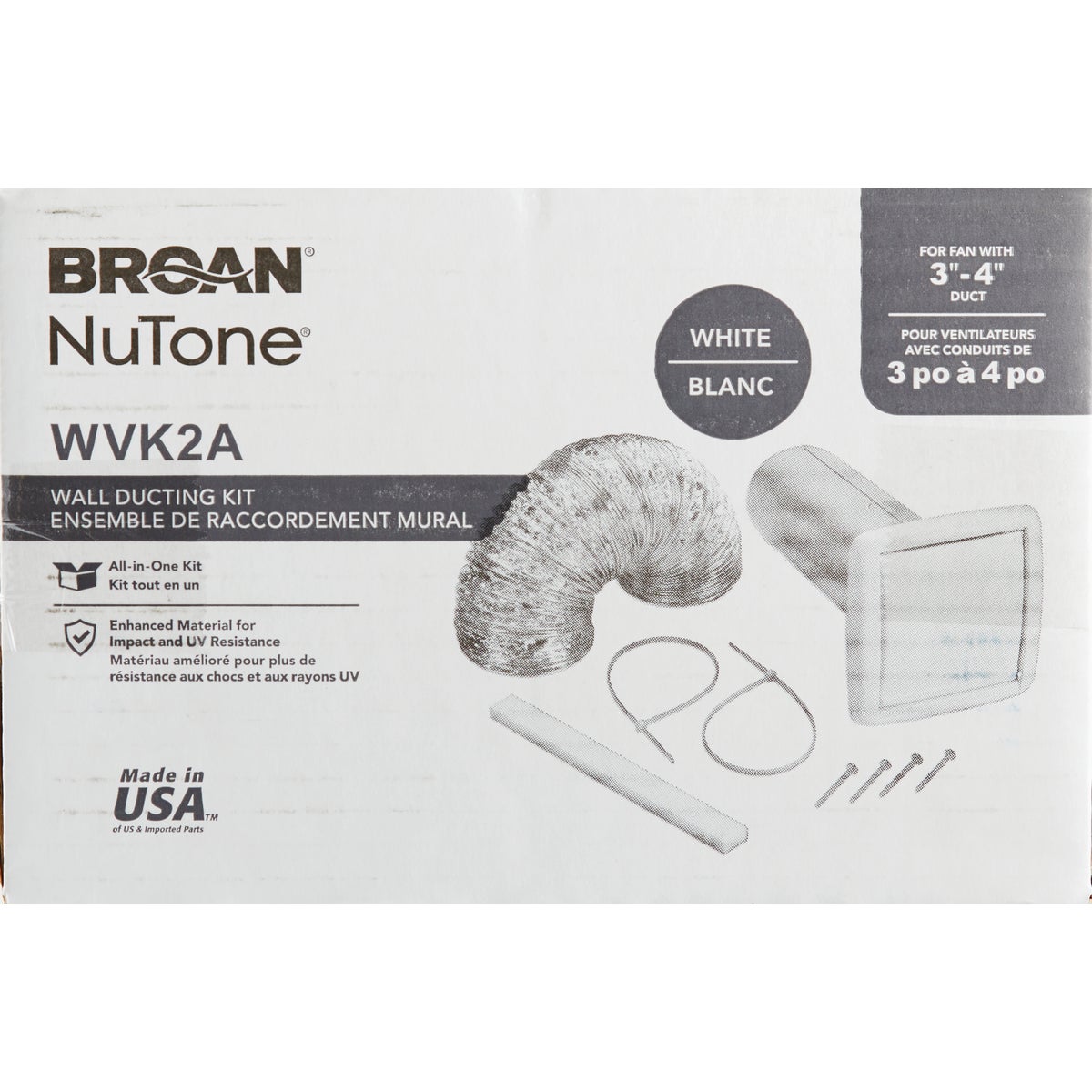 Broan-Nutone 3 In./4 In. Exhaust Fan Wall Vent Kit (8-Piece) Image 2