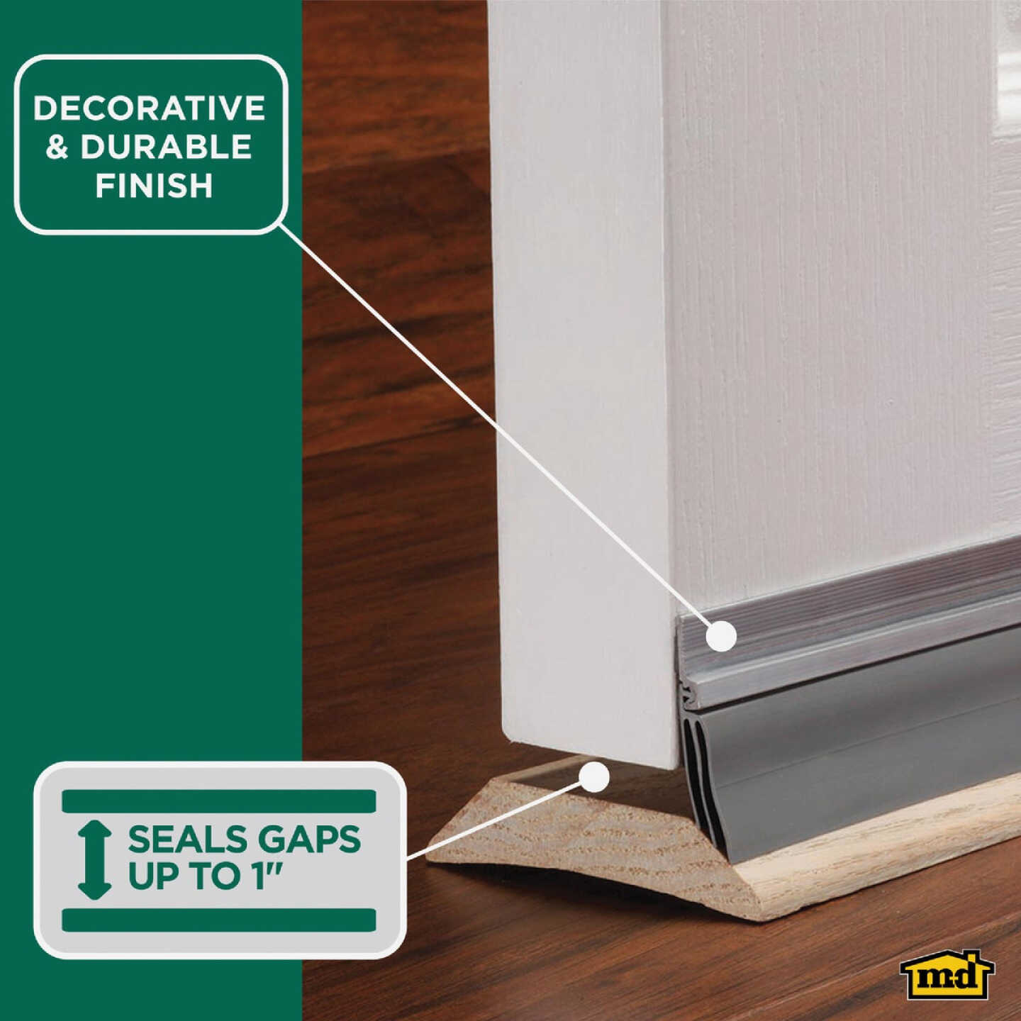 M-D Building Products 36 In. Aluminum and Vinyl CINCH Self-Adhesive Door Sweep, Silver Image 3