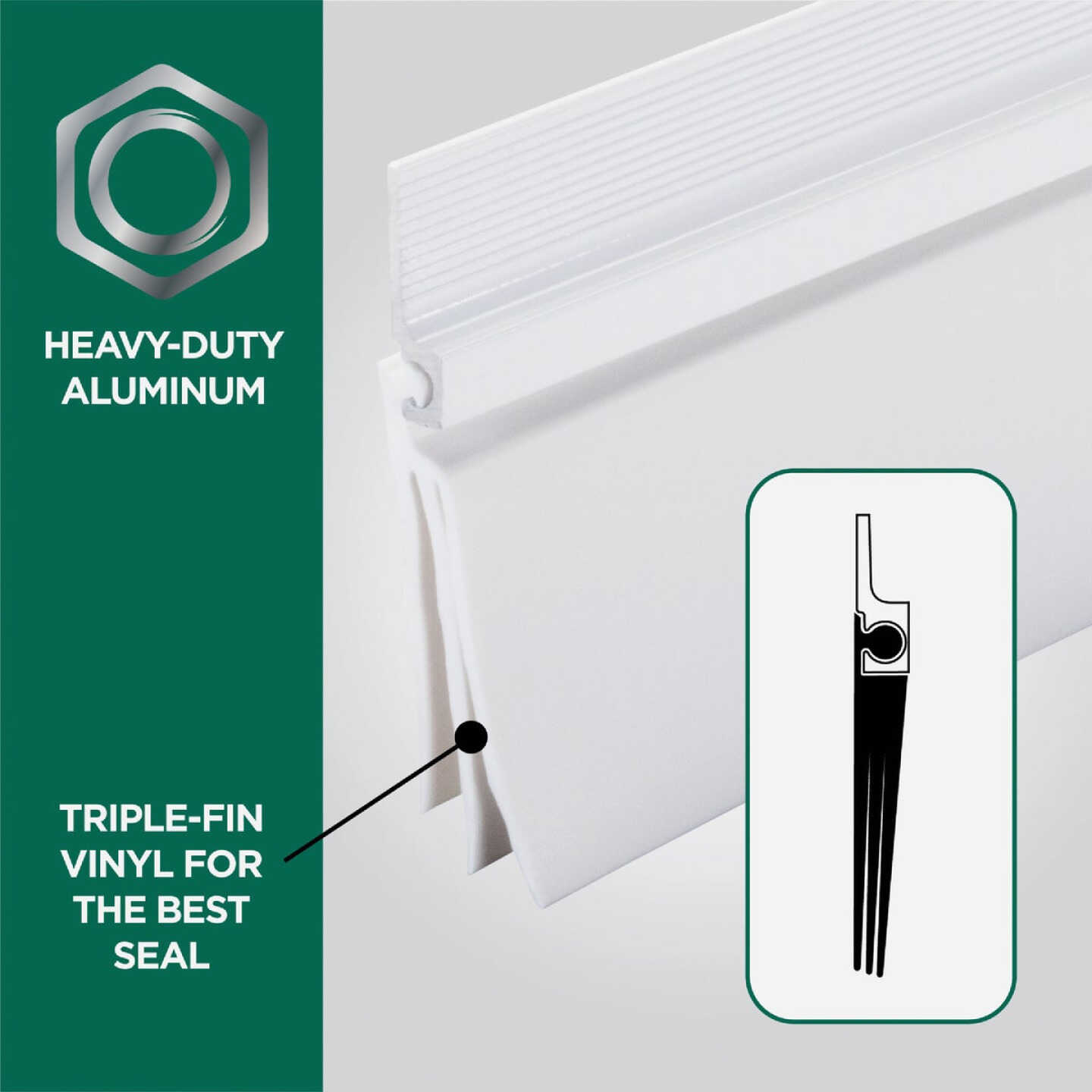 M-D Building Products 36 In. Aluminum and Vinyl CINCH Self-Adhesive Door Sweep, White Image 2