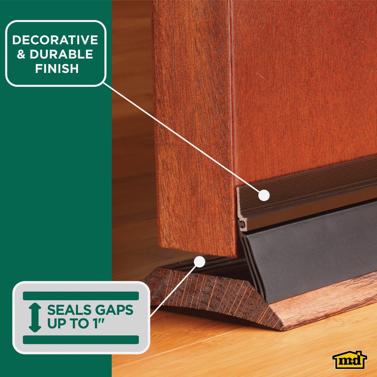 M-D Building Products 36 In. Aluminum and Vinyl CINCH Self-Adhesive Door Sweep, Brown Image 3