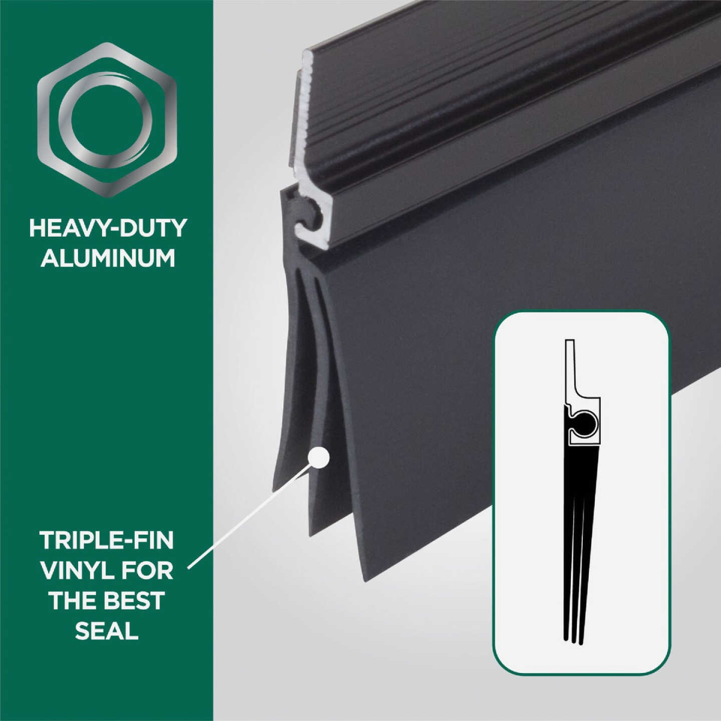 M-D Building Products 36 In. Aluminum and Vinyl CINCH Self-Adhesive Door Sweep, Brown Image 2