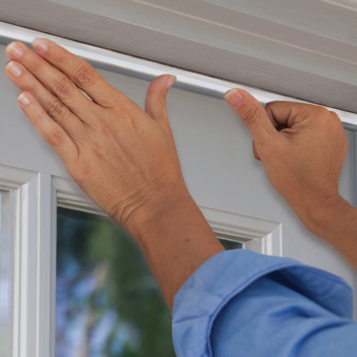 M-D Building Products 42 In. Aluminum and Vinyl CINCH Self-Adhesive Top and Sides Door Seal Kit, Silver Image 3