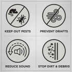 M-D Building Products 84 In. Premium Rubber PLATINUM Top and Sides Door Seal for Doors with Kerf/Channel, White Image 6