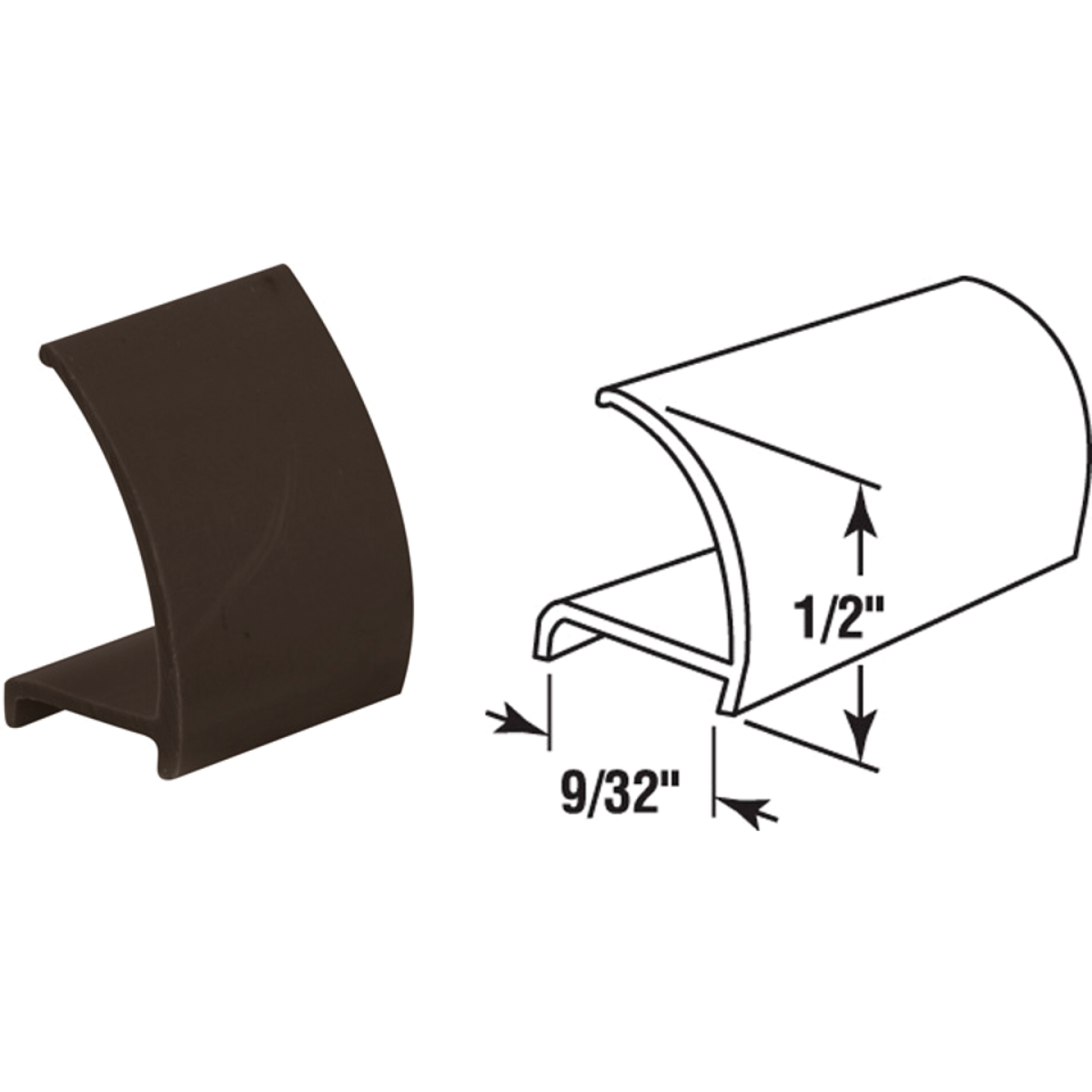 Prime-Line Make-2-Fit 72 In. Brown Snap-In Rigid Vinyl Glass Spline Image 1