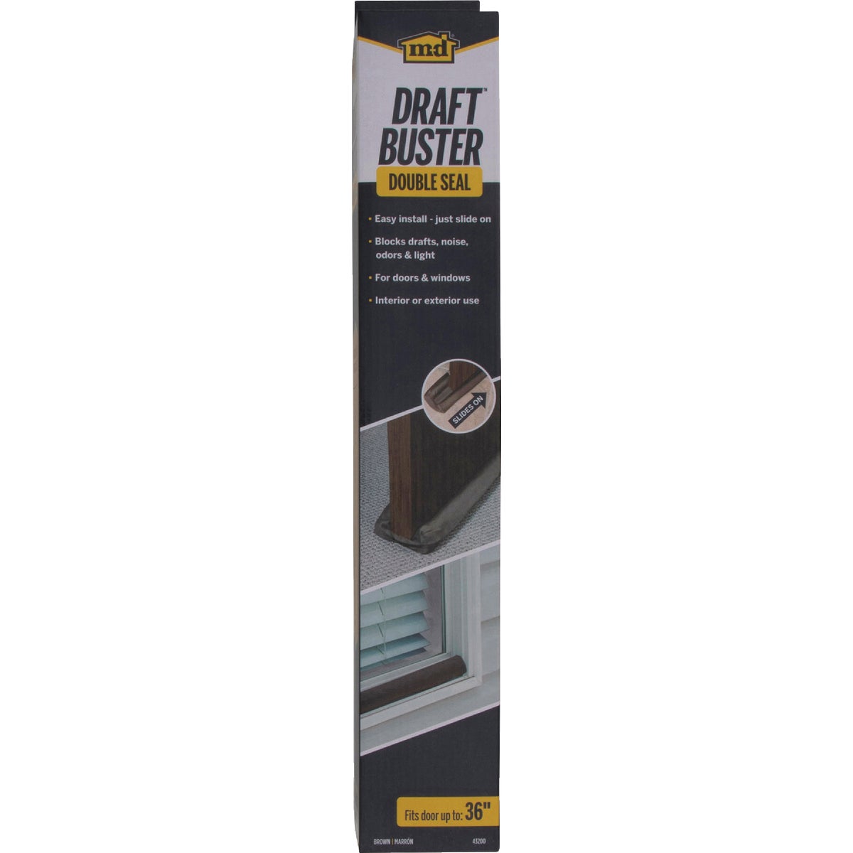 M-D Building Products 36 In. Brown Foam & Fabric Draft Buster Double Seal for Doors & Windows