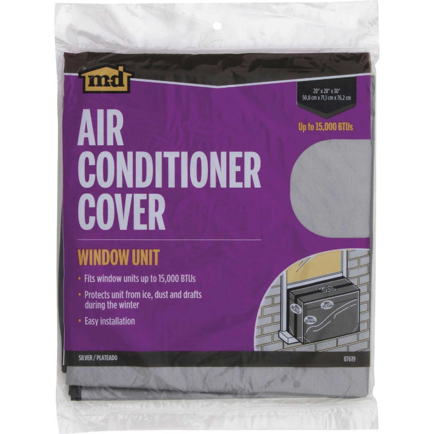 M-D Building Products Large Silver Air Conditioning Cover for Window Units Image 3
