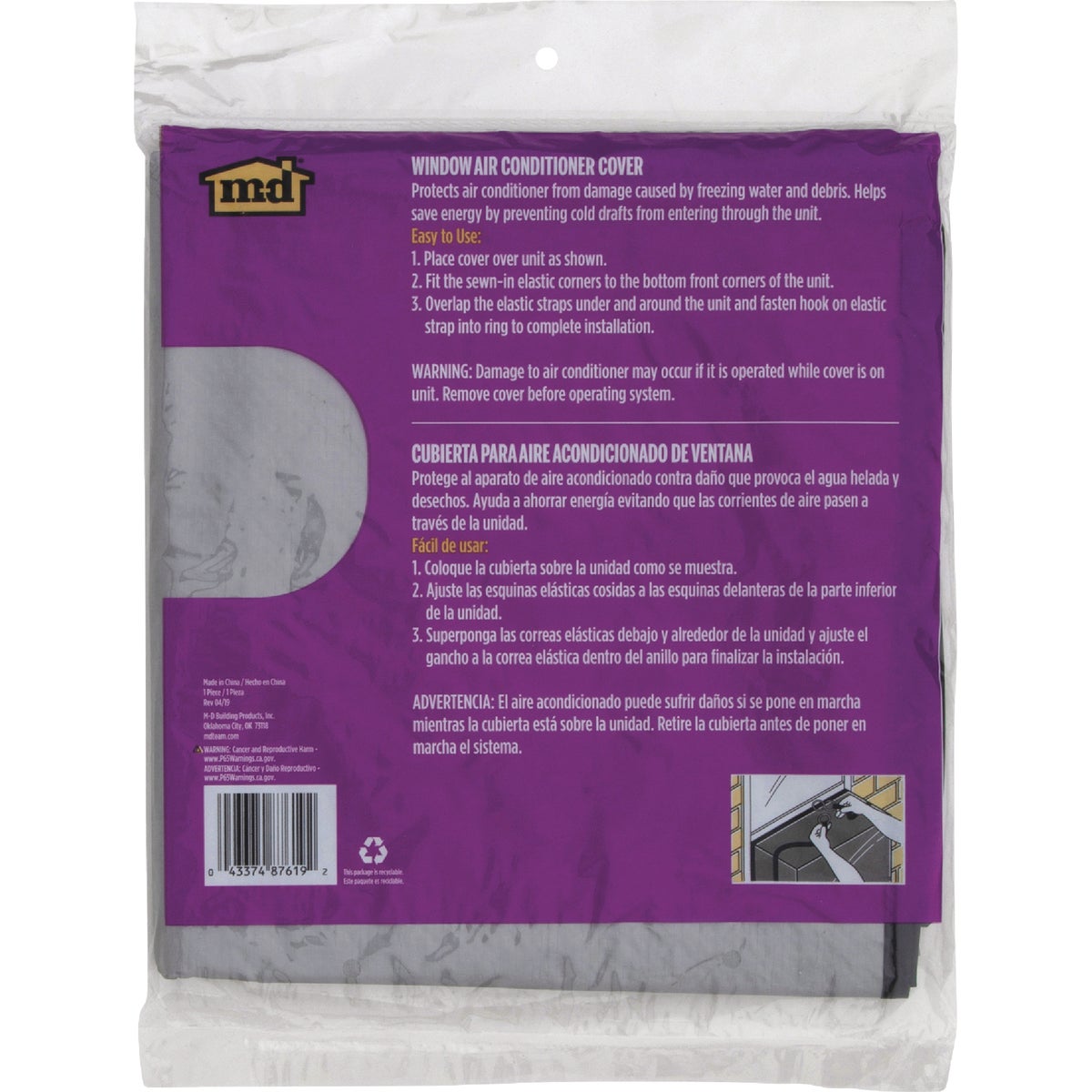 M-D Building Products Large Silver Air Conditioning Cover for Window Units Image 4