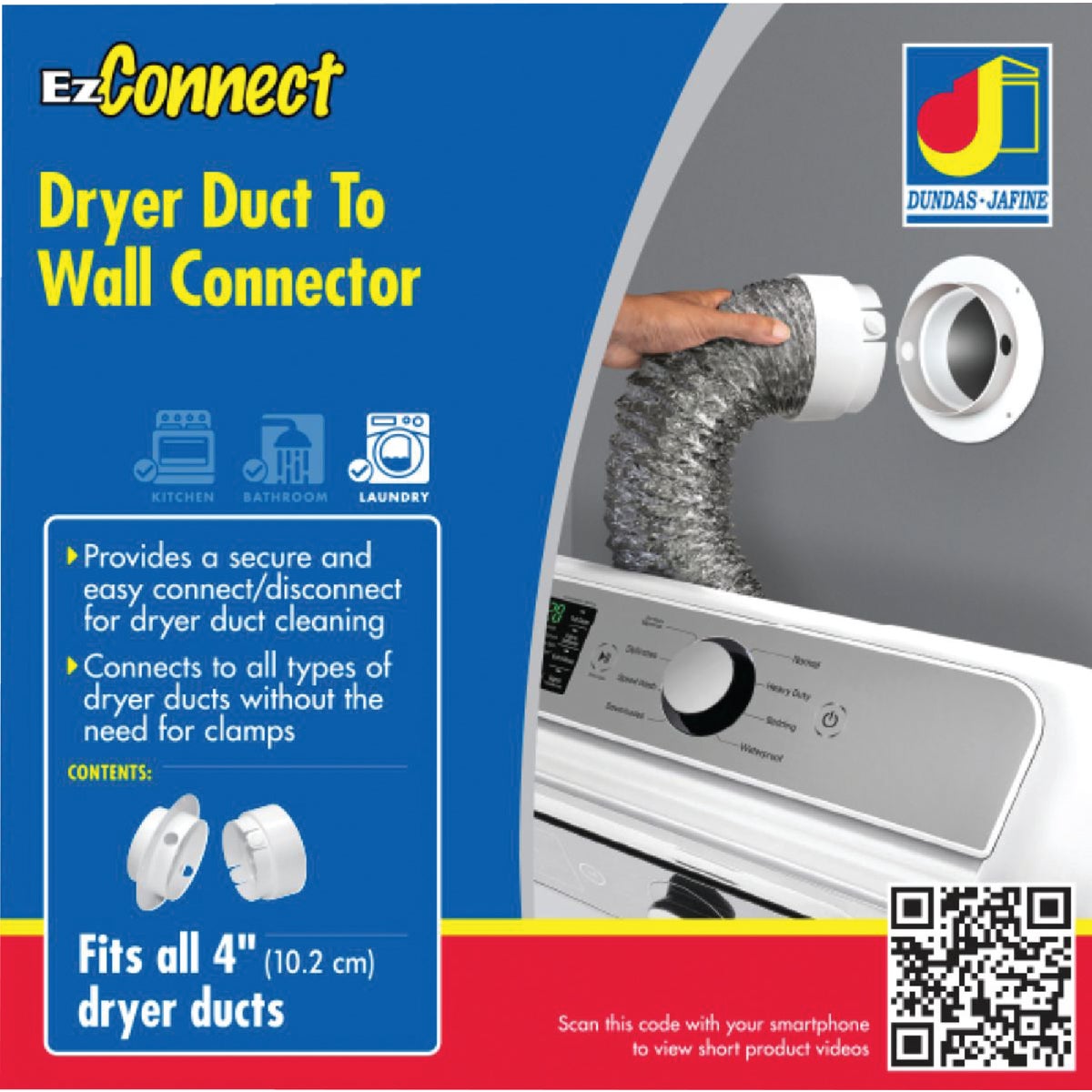 Dundas Jafine EZConnect 4 In. Plastic Dryer Duct Connector
