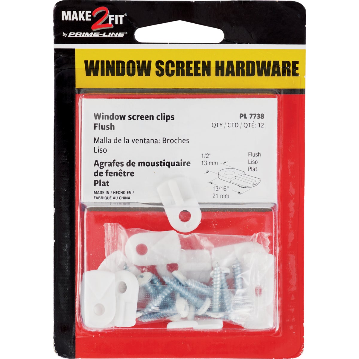 Prime-Line White Turn Button Screen Clip (12-Pack) Image 2