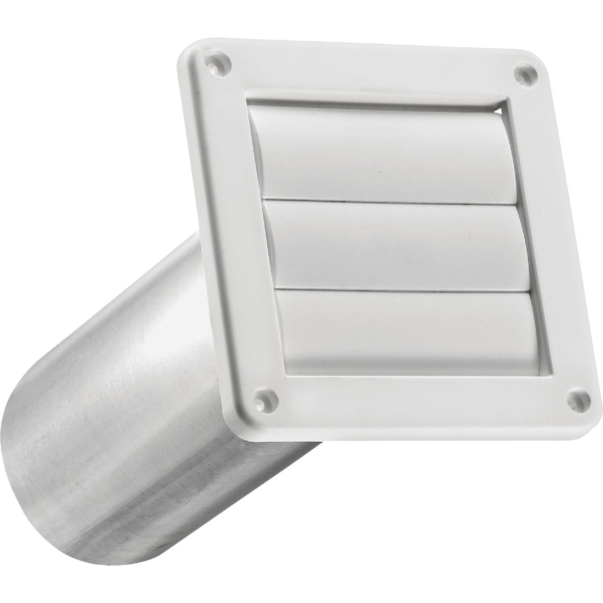 Lambro 4 In. White Plastic Exhaust Wall Louvered Vent Image 3