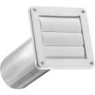 Lambro 4 In. White Plastic Exhaust Wall Louvered Vent Image 3