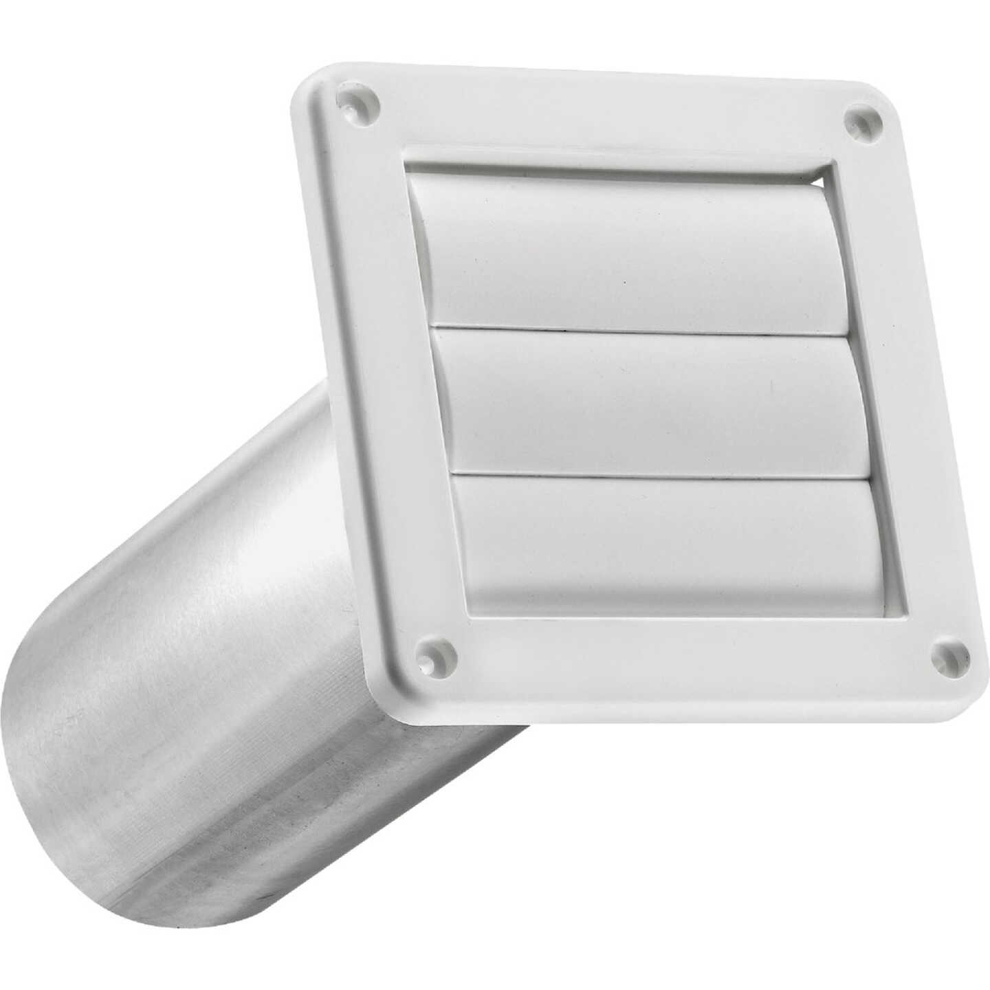 Lambro 4 In. White Plastic Exhaust Wall Louvered Vent Image 3