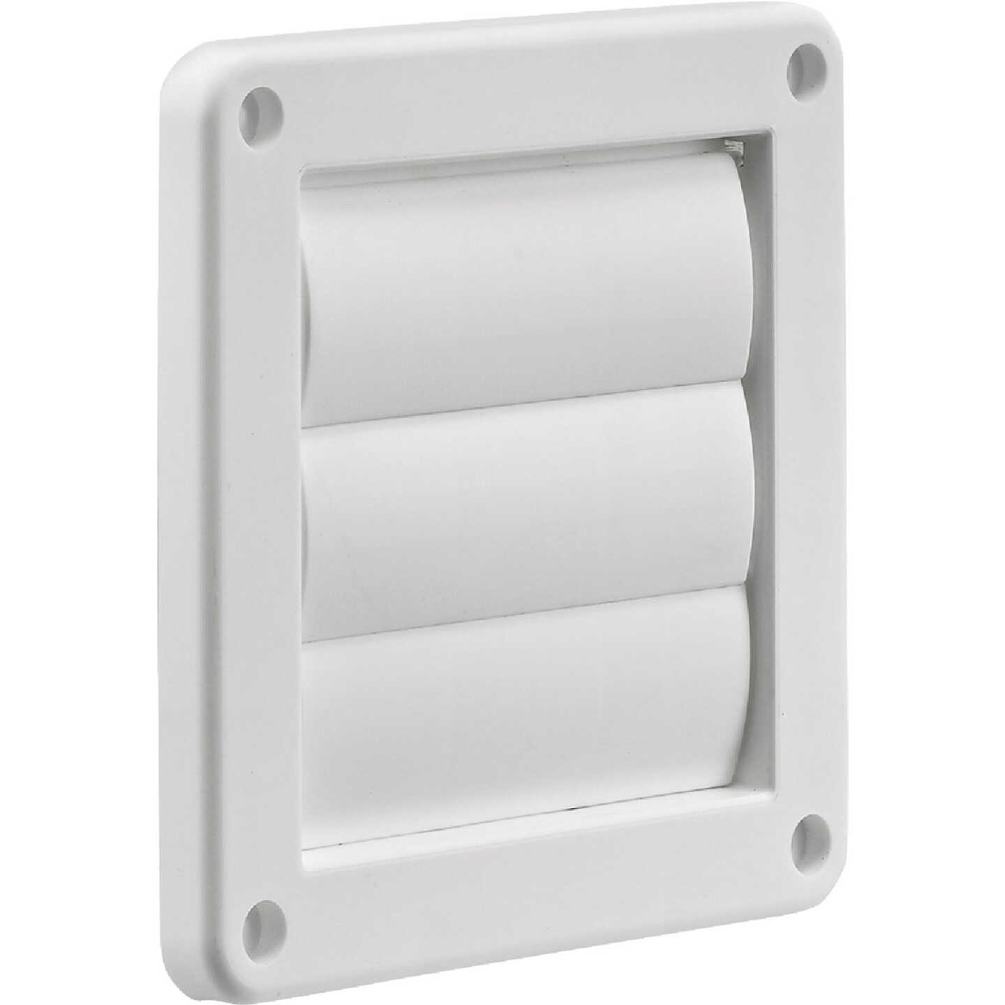 Lambro 4 In. White Plastic Exhaust Wall Louvered Vent Image 6