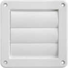 Lambro 4 In. White Plastic Exhaust Wall Louvered Vent Image 1