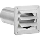 Lambro 4 In. White Plastic Exhaust Wall Louvered Vent Image 7