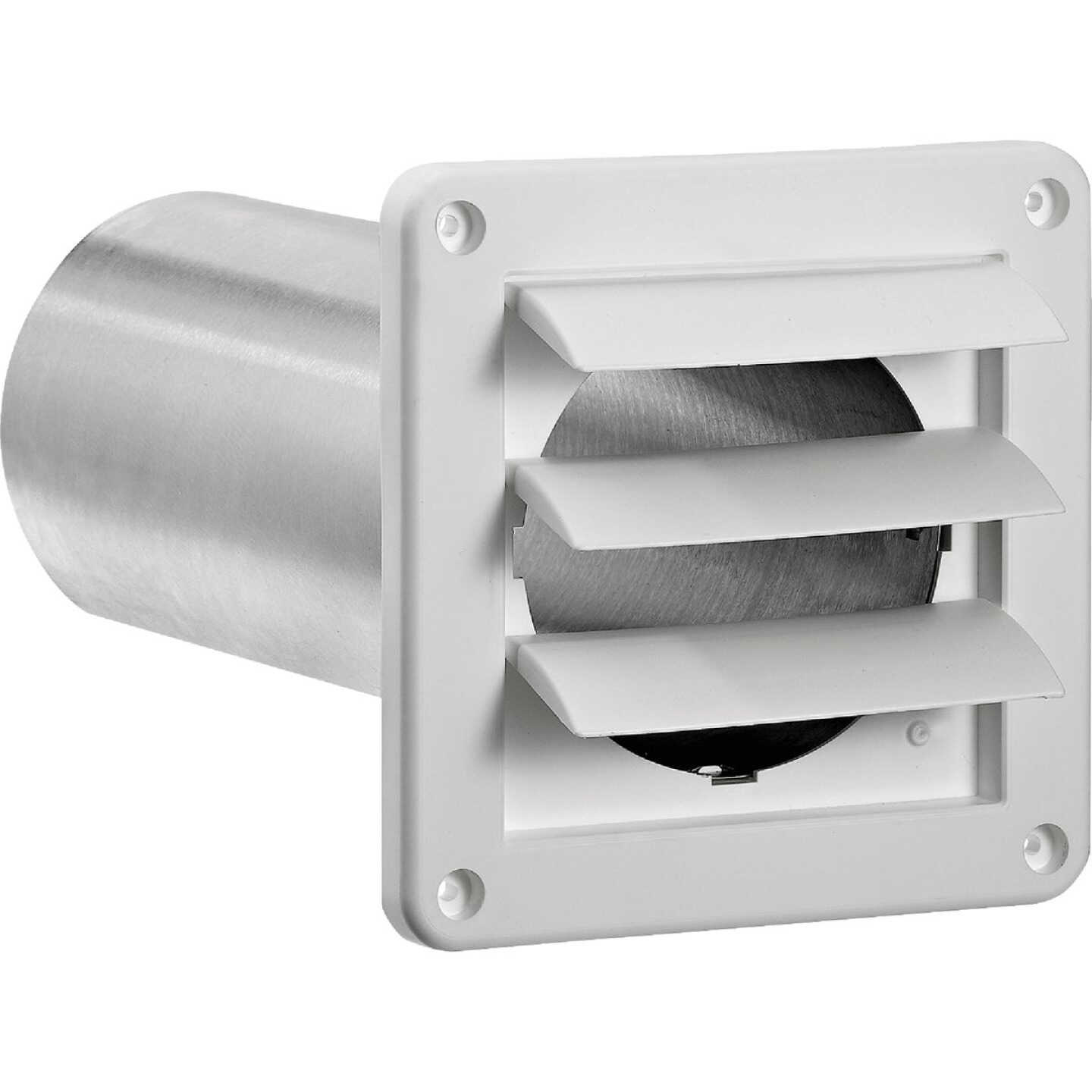 Lambro 4 In. White Plastic Exhaust Wall Louvered Vent Image 7