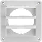 Lambro 4 In. White Plastic Exhaust Wall Louvered Vent Image 2