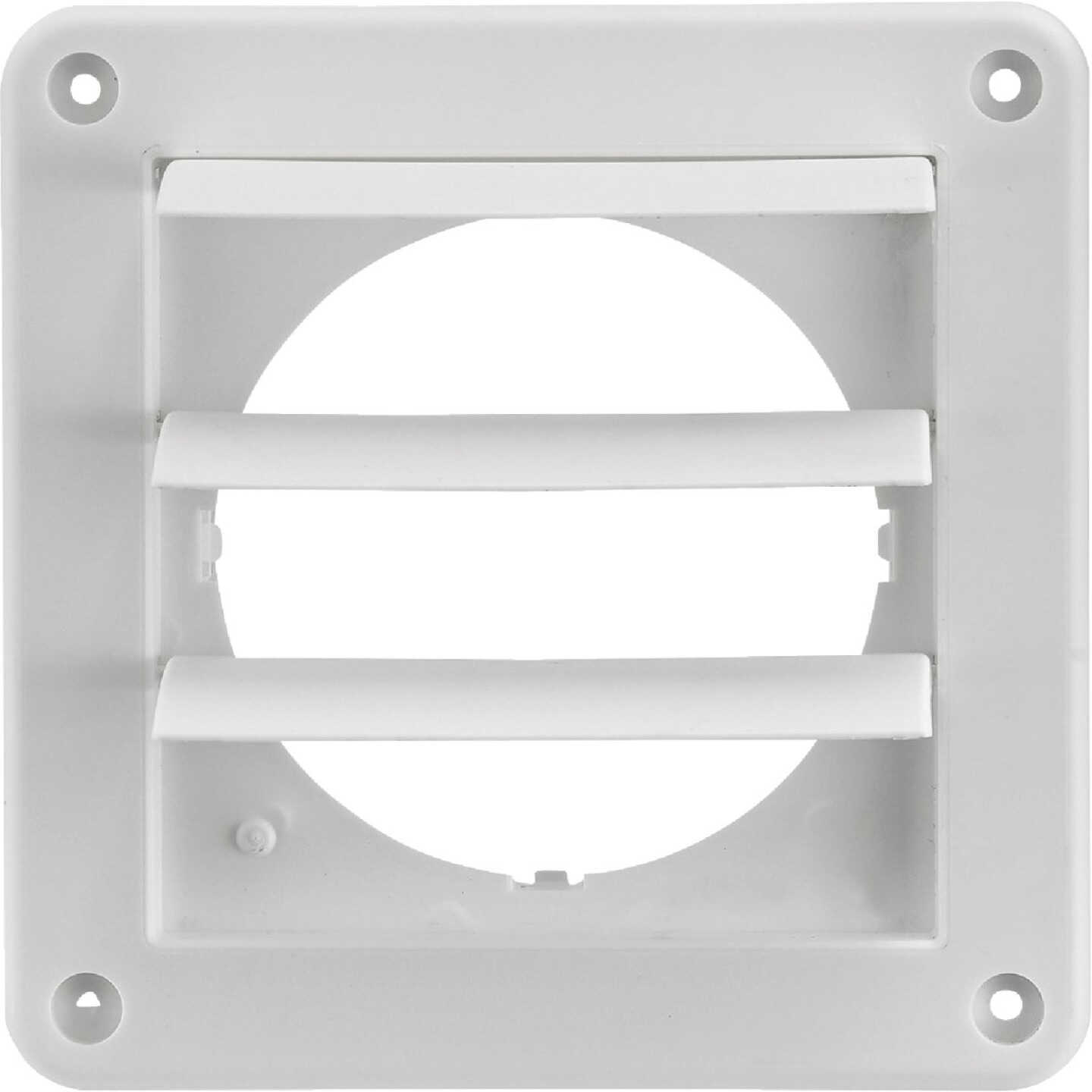 Lambro 4 In. White Plastic Exhaust Wall Louvered Vent Image 2
