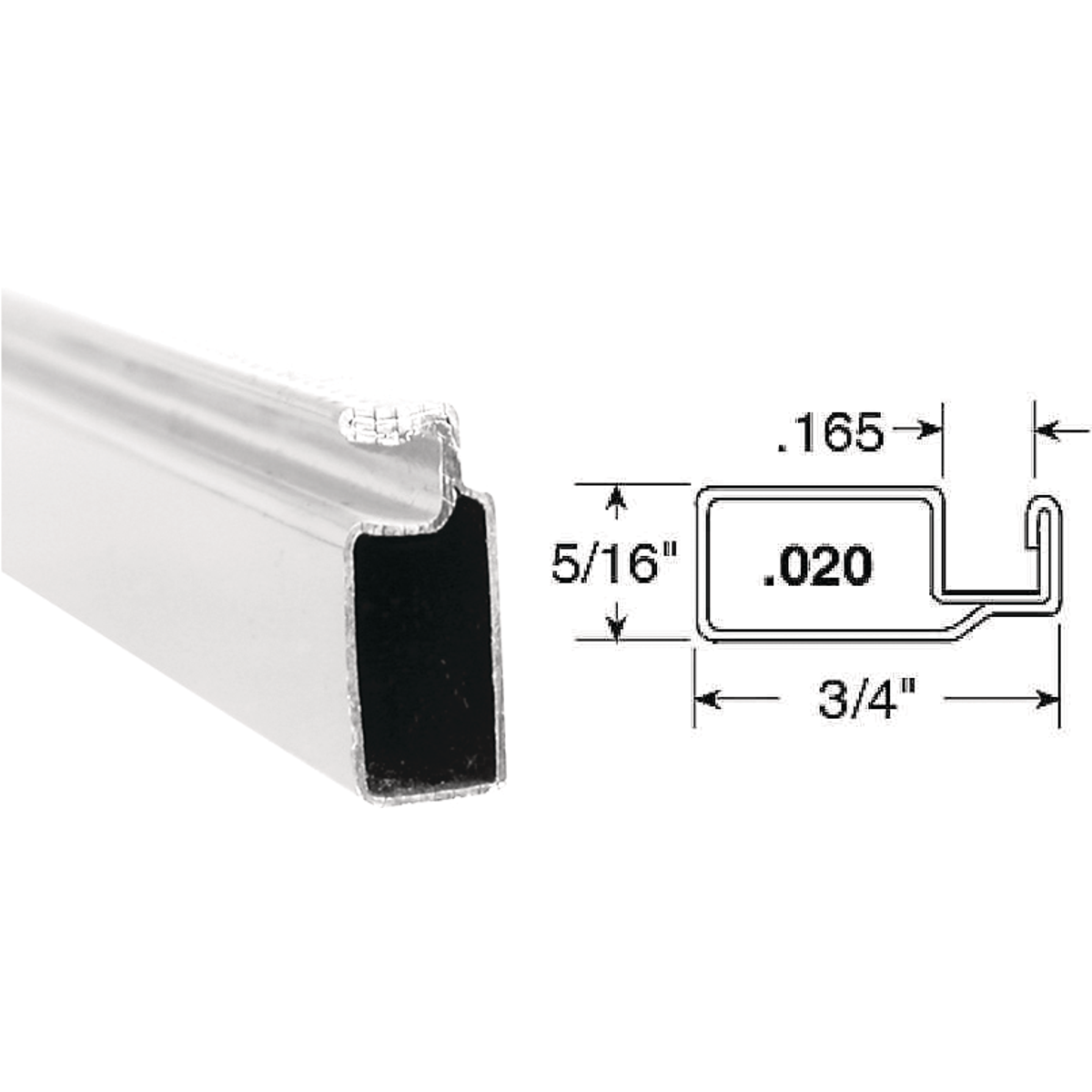 Prime-Line Make-2-Fit 3/4 x 5/16 x 94 White Aluminum Screen Frame Image 1