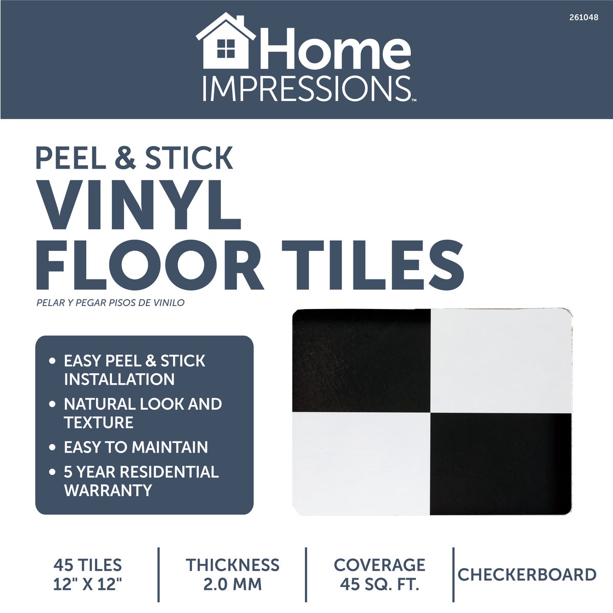 Home Impressions Checkerboard Tile 12 In. x 12 In. Vinyl Floor Tile (45 Sq. Ft./Box) Image 2