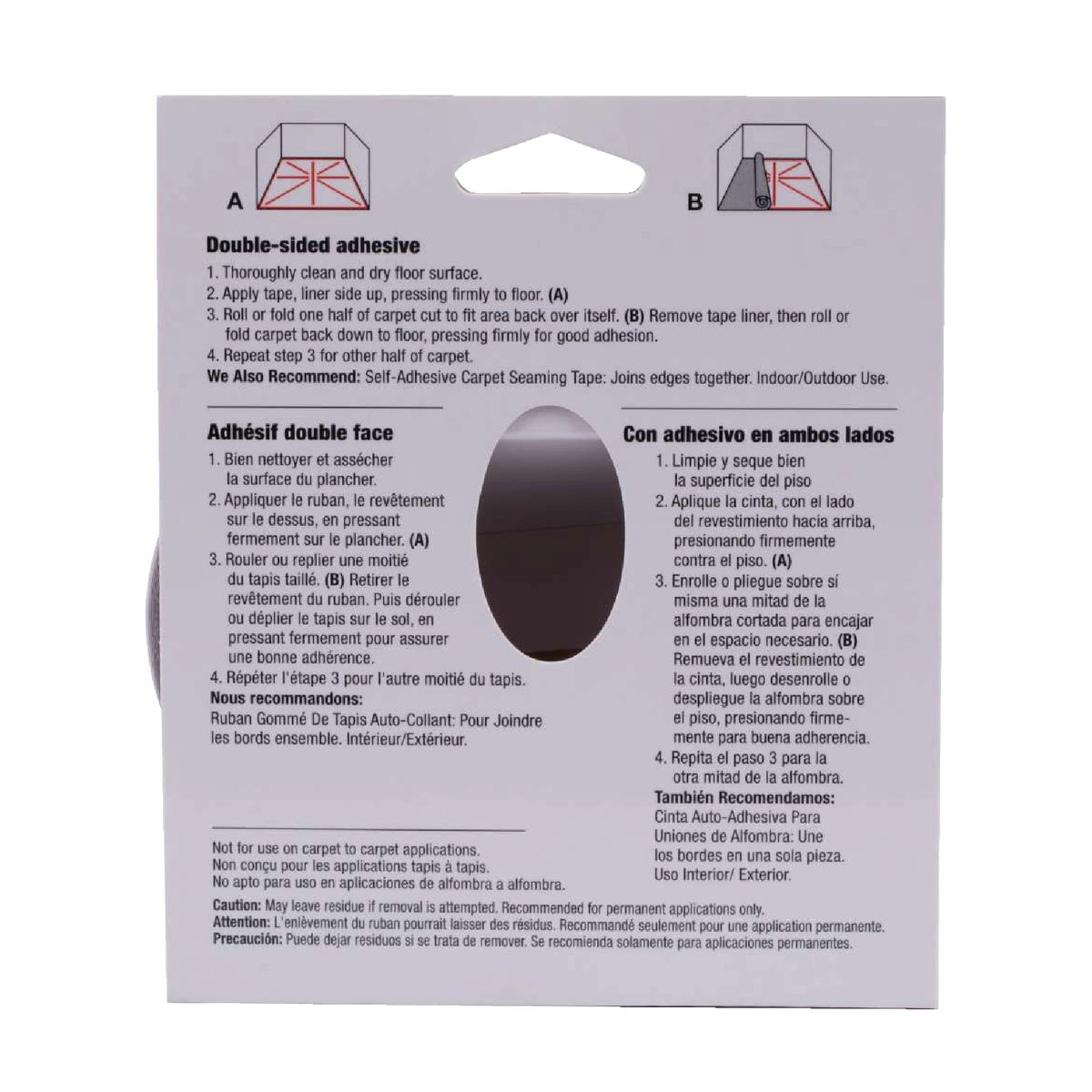 Duck Heavy Traffic 1.88 In. x 75 Ft. Indoor Double-Sided Adhesive Cloth Carpet Tape Image 4