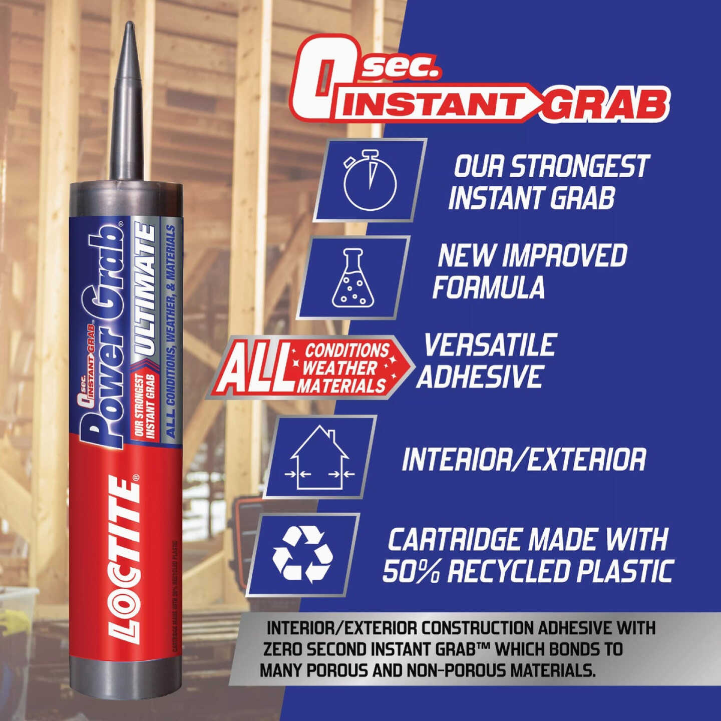 LOCTITE Power Grab 9 Oz. White Ultimate Construction Adhesive Image 4