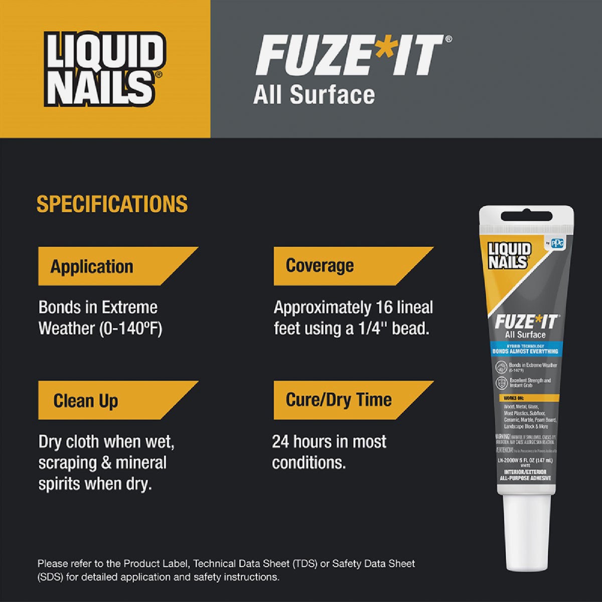 Liquid Nails Fuze-It 5 Oz. All Surface Construction Adhesive Image 5