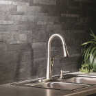 Aspect 6 In. x 24 In. Natural Stone Backsplash Peel & Stick, Charcoal Slate Image 1