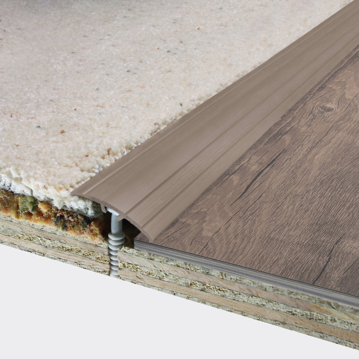 M-D Building Products 1-1/2 In. x 36 In. Pewter Aluminum Multi Floor Transition Image 3