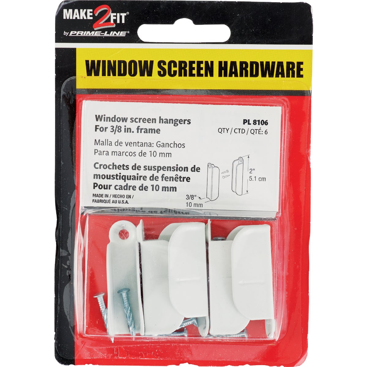 Prime-Line White Top Hanger (6 Pair) Image 2